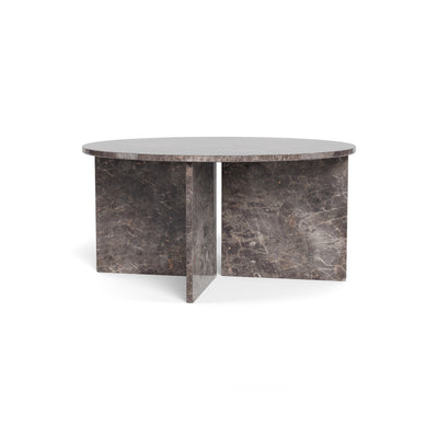 Okrągły stolik kawowy o średnicy 90 cm w stylu eleganckim | Plaris Ciemny Marmur