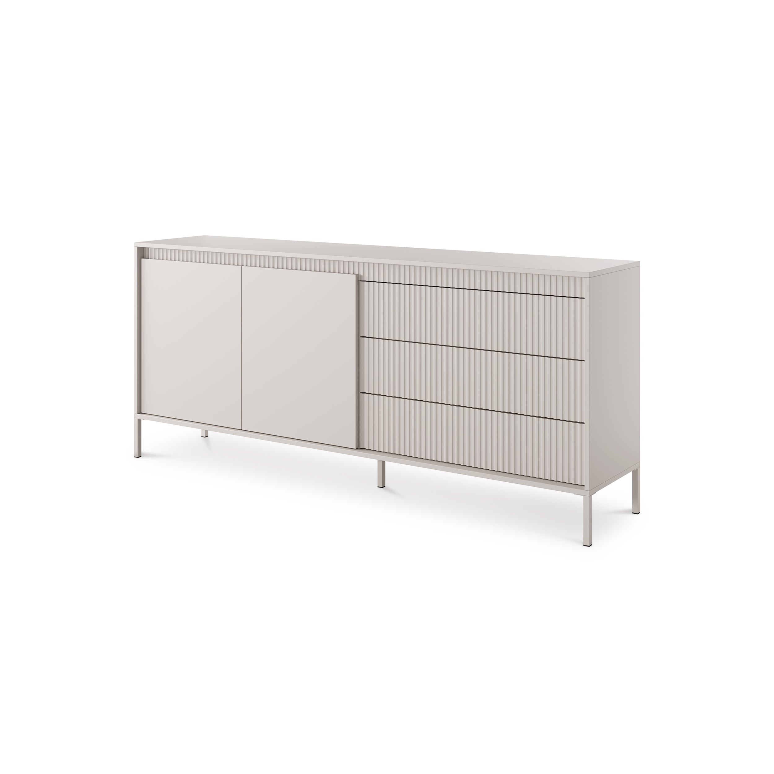 Komoda z drzwiami i szufladami 187x81 w stylu japandi | Senra