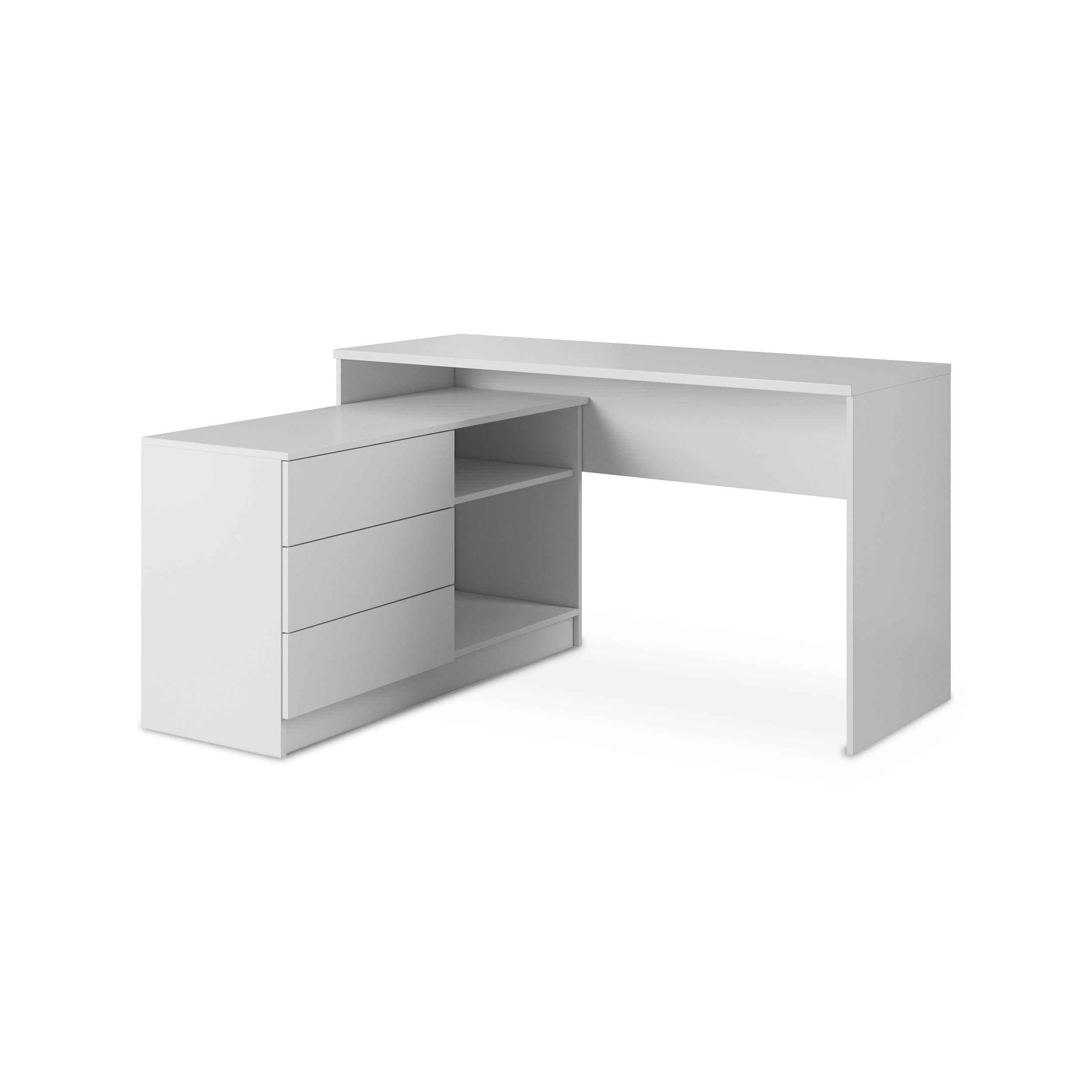 Biurko z 138x76 cm w stylu minimalistycznym | Teno Biały