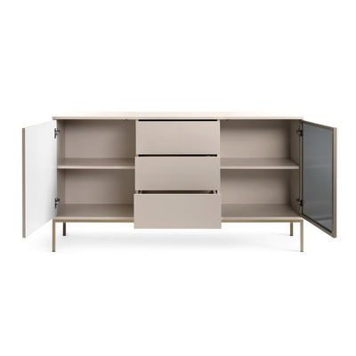 Komoda z szufladami i drzwiami 154x83 w stylu loft | Lampy
