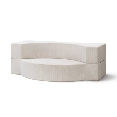 Sofa piankowa modułowa 200 cm z funkcją spania w stylu japandi | Lunaria Porcelanowy Beż (POSO 38)