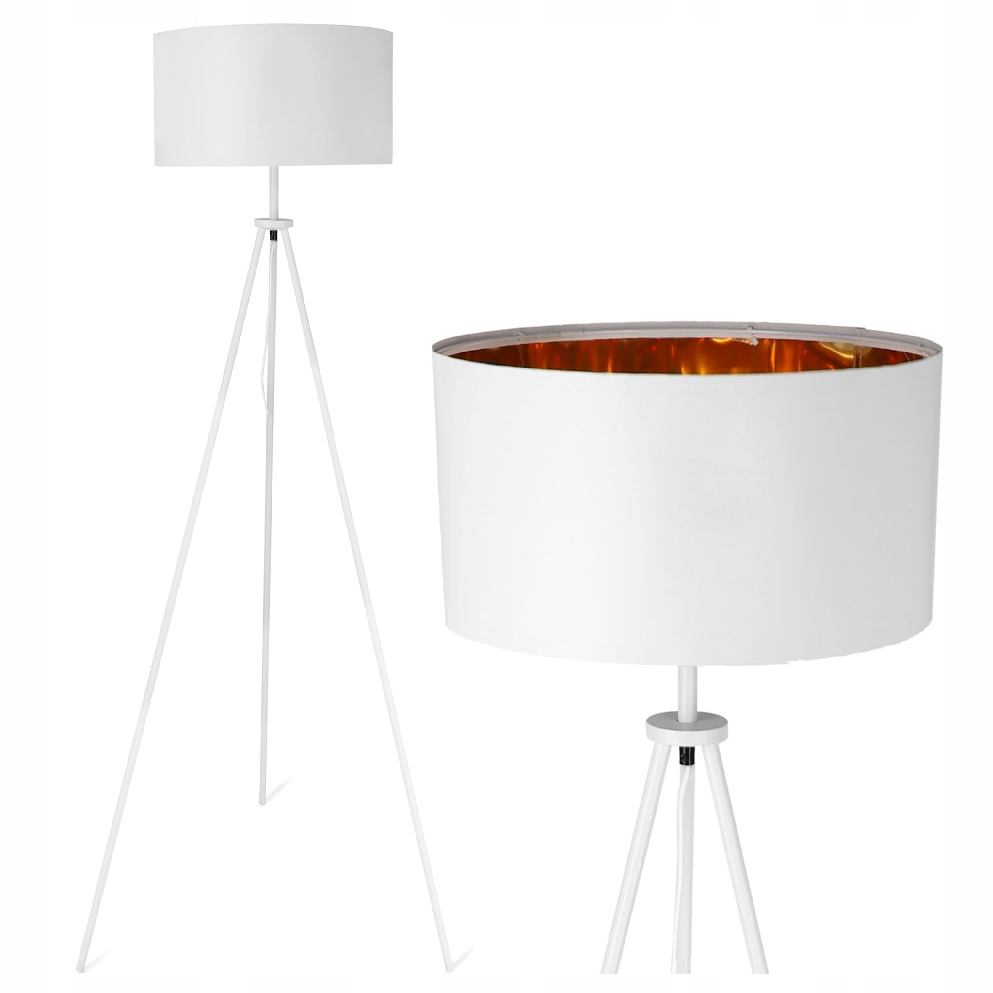 Lampa podłogowa z abażurem na trójnogu Aureno