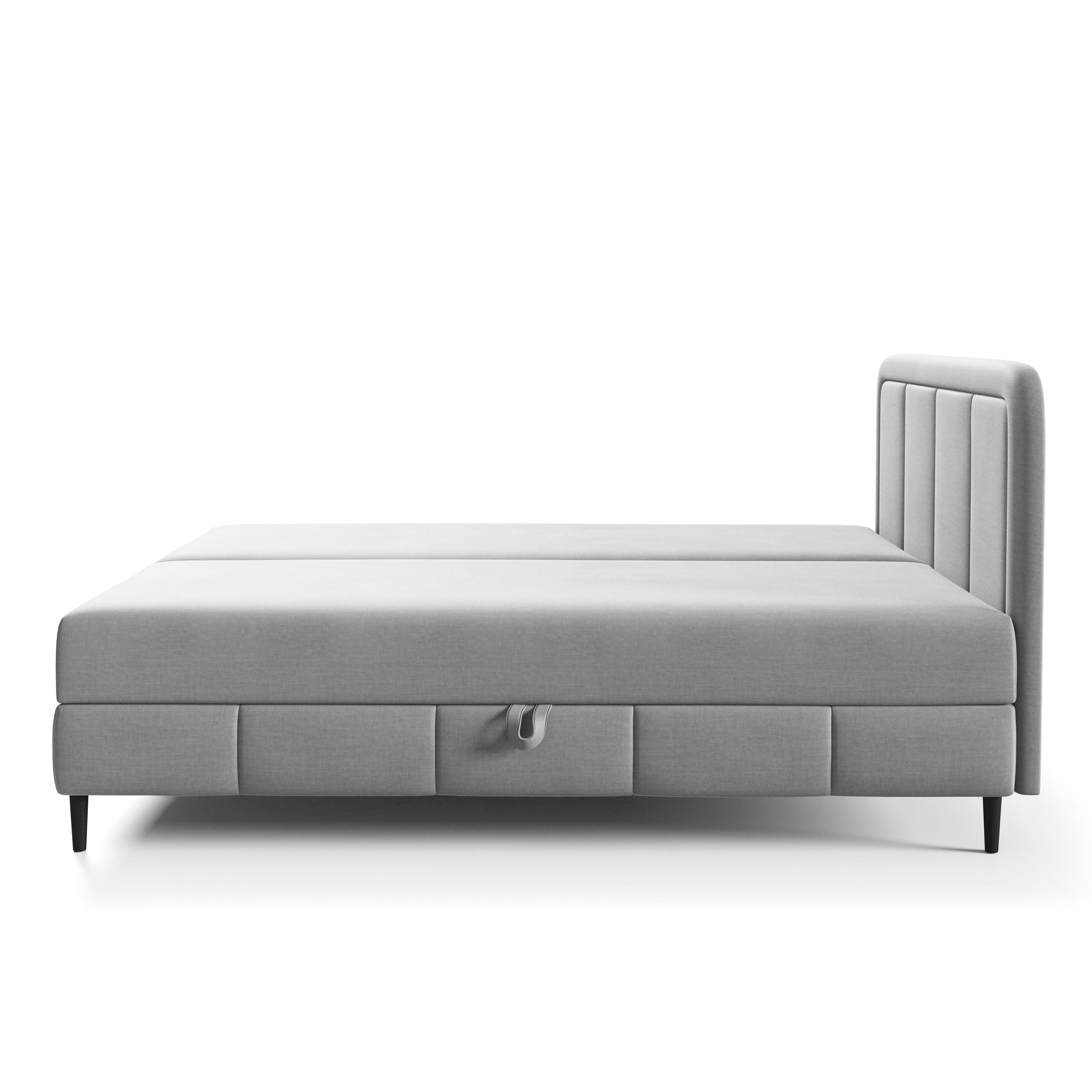 Łóżko kontynentalne z pojemnikiem – wysoki zagłówek, 2 pojemniki na pościel | Pole