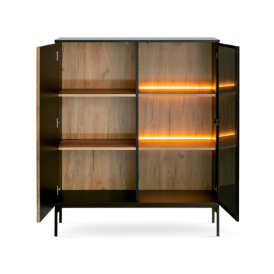 Komoda z drzwiami i szufladą 104x126 w stylu loft | Lampy