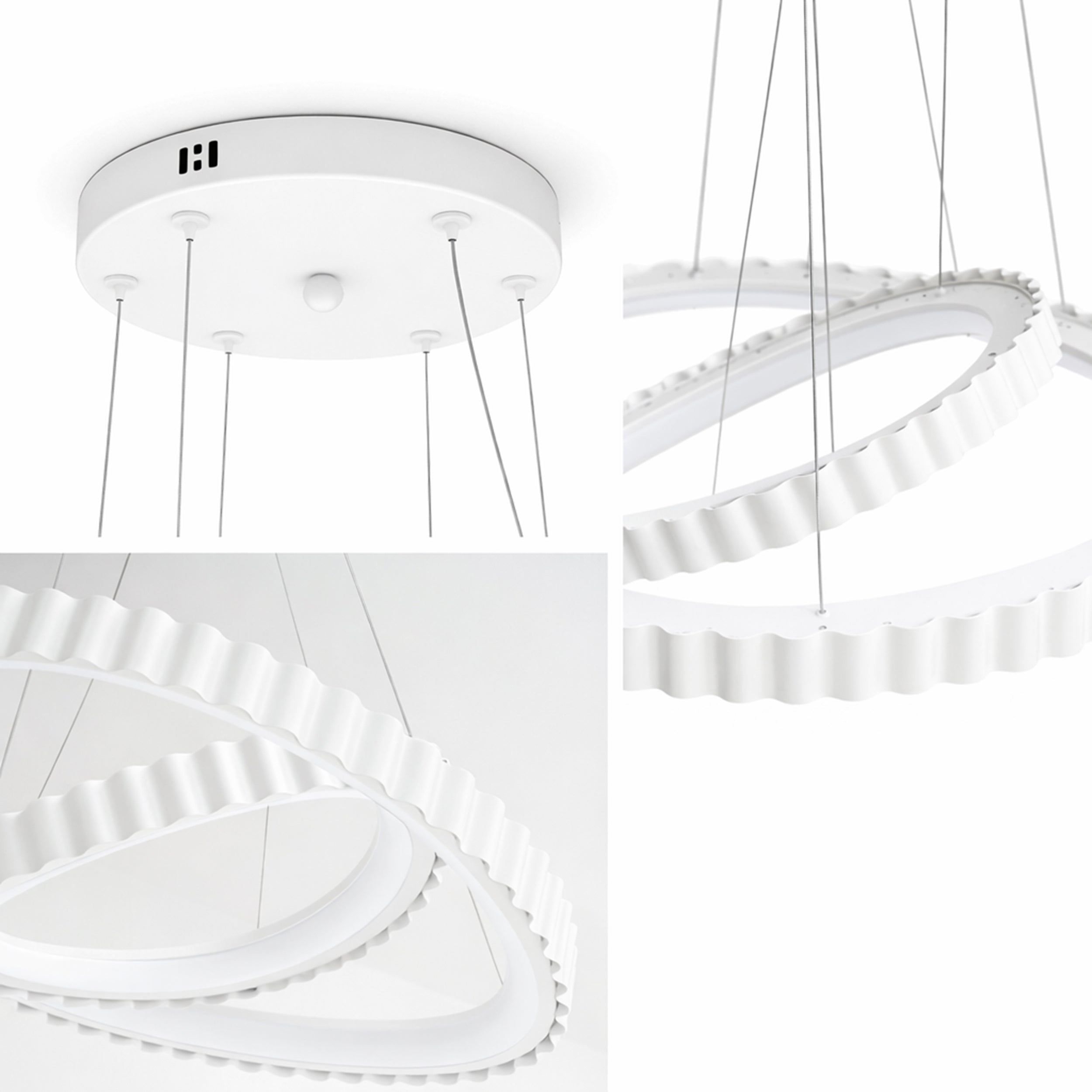 Biała lampa wisząca LED Rinoria