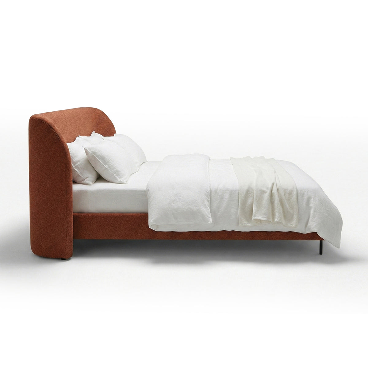 Upholstered bed with a smooth headboard in a minimalist style | Dorida