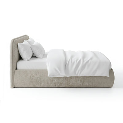 Upholstered bed with storage in a soft modern style | Eterial