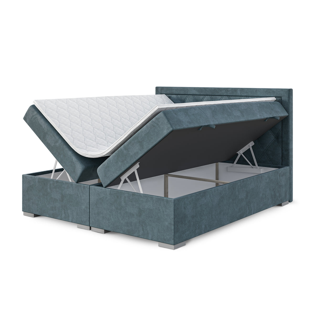 Diamond-tufted continental bed with two storage compartments in a glamour style | Santia
