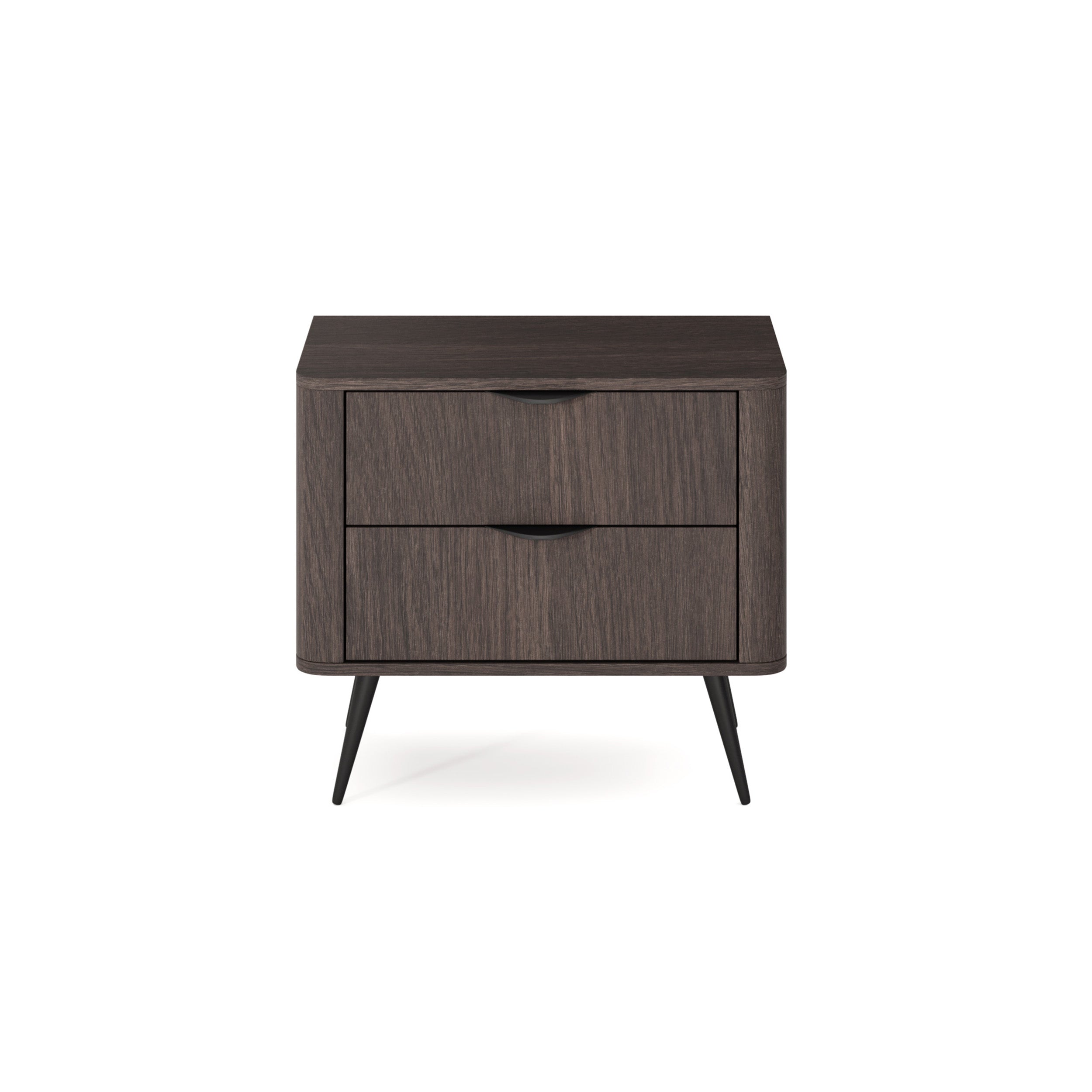 Szafka nocna z 2 szufladami 63x55 cm w stylu soft loft | Velia