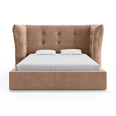 Tufted upholstered bed with storage in a glamour style | Diara