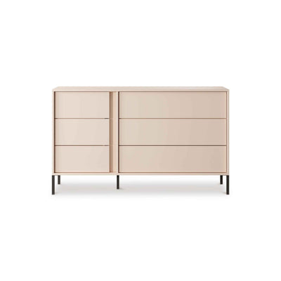 Komoda 137x81 z 6 szufladami w stylu minimalistycznym | Dust