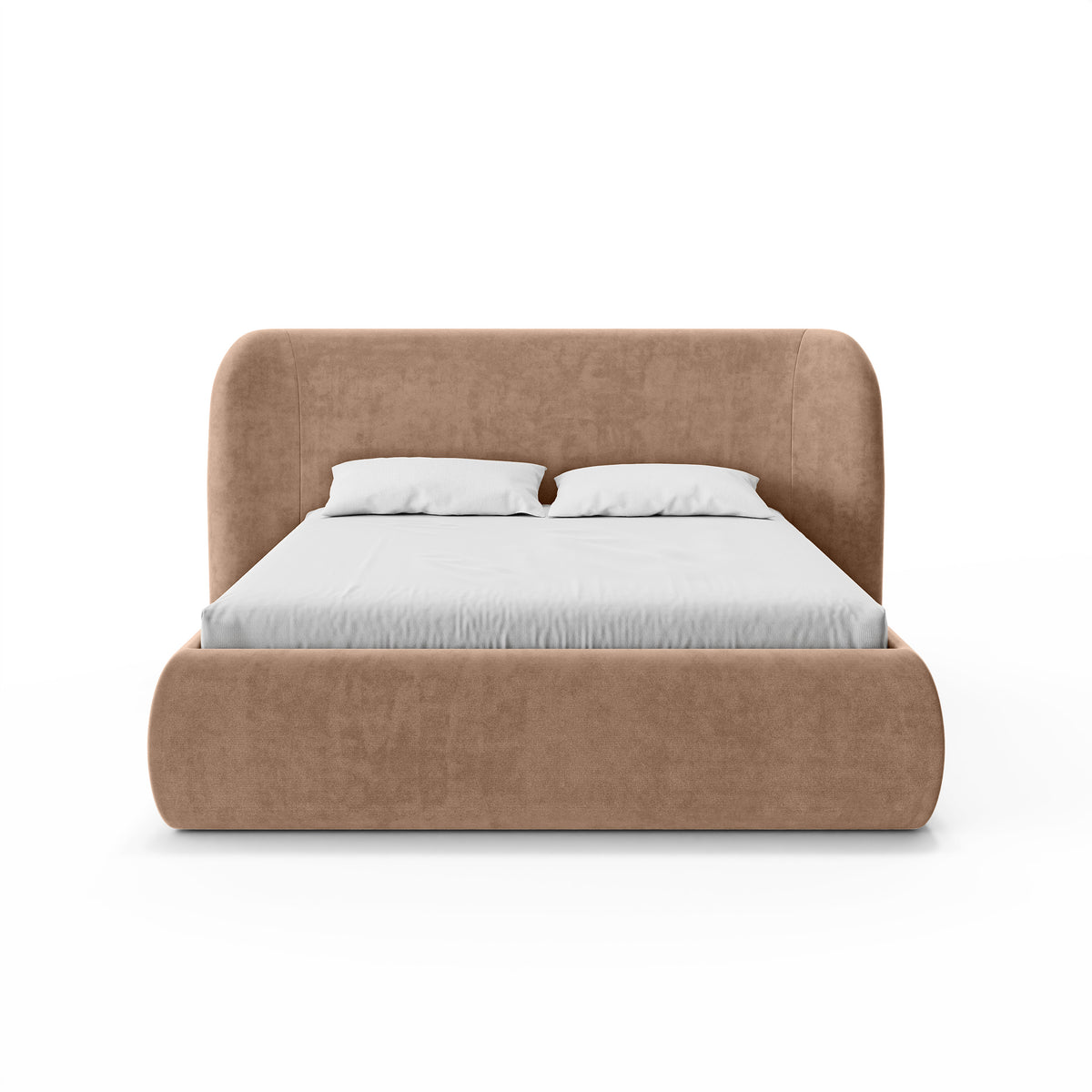 Upholstered bed with storage in a modern soft style | Frasspo