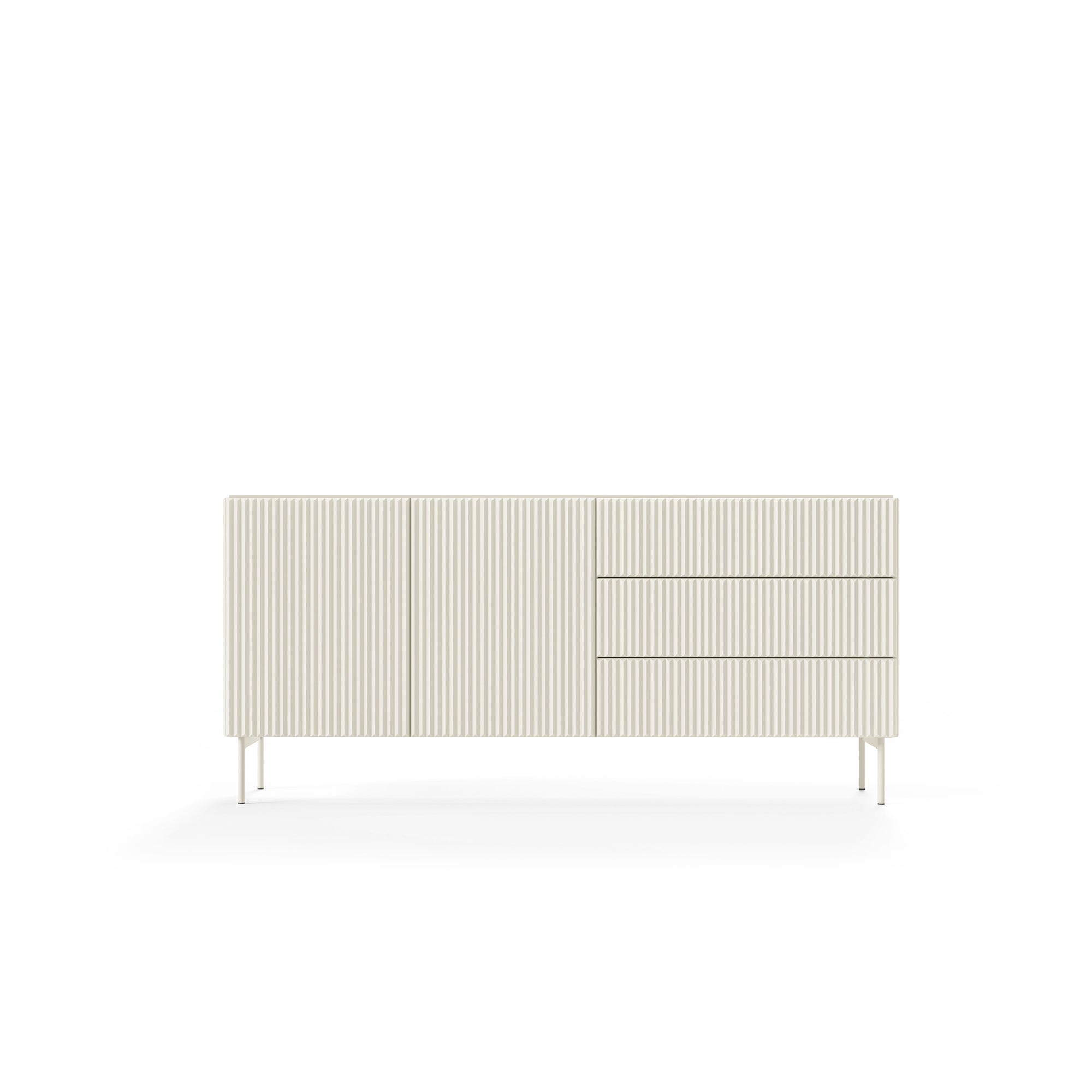 Komoda z drzwiami i szufladami 177x81 w stylu nowoczesnym - kaszmir, push-to-open, 3 szuflady | MuzZI