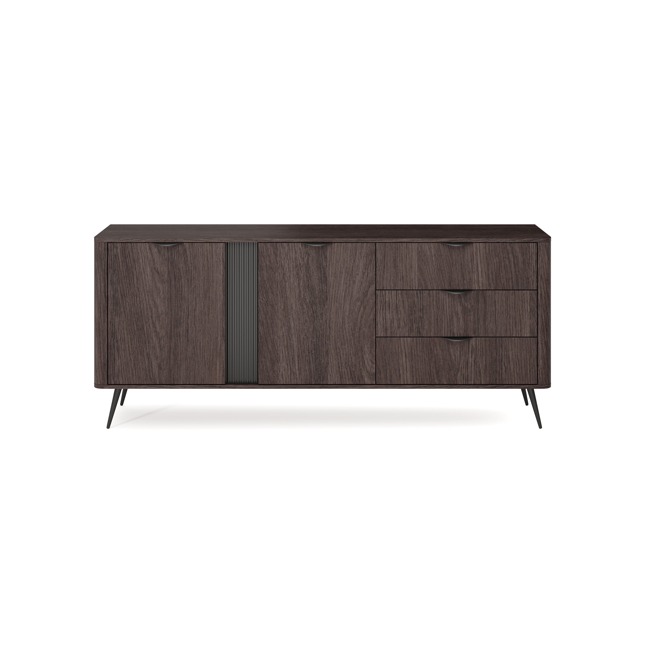 Komoda szeroka 195x81 z szafkami i szufladami w stylu soft loft | Velia