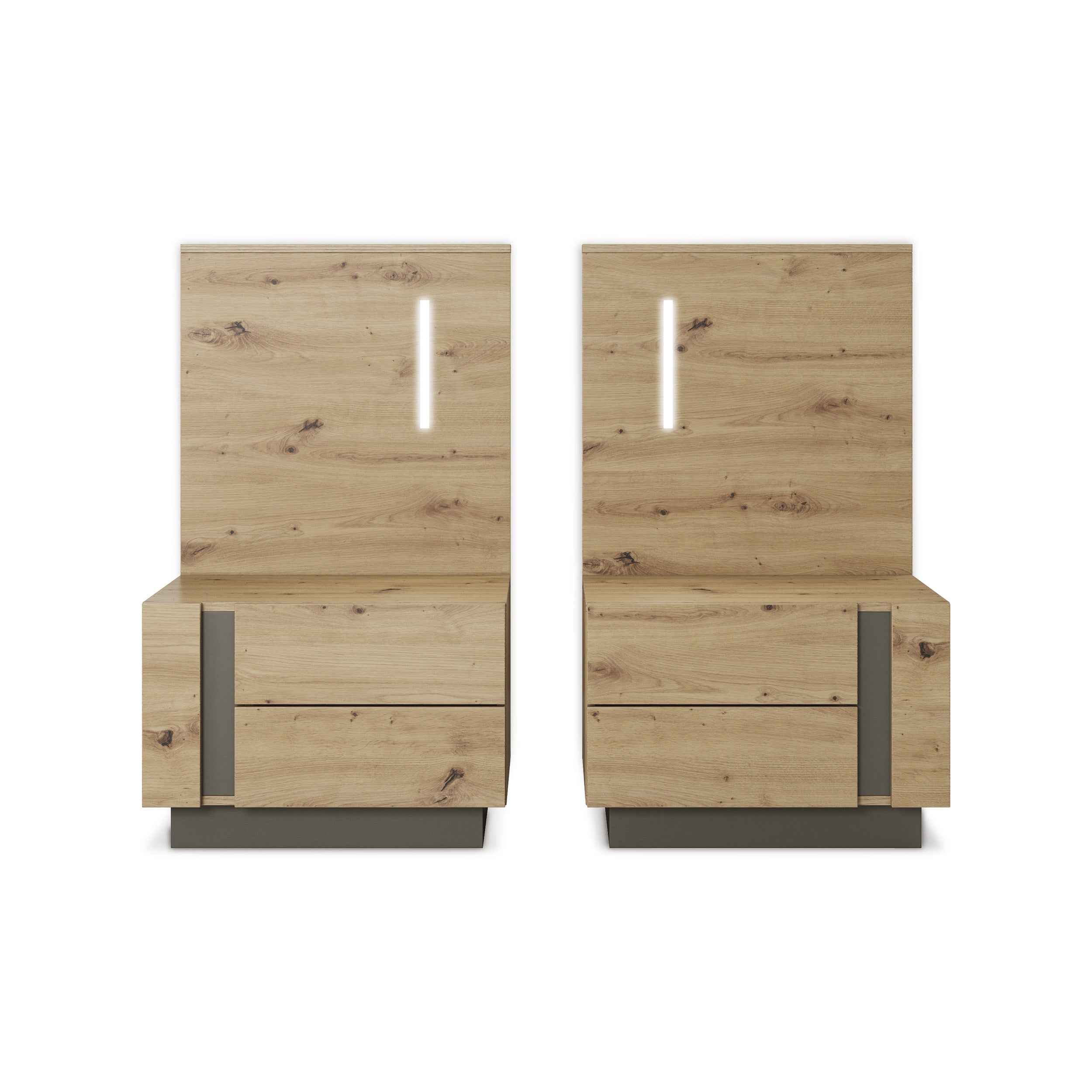 Komplet szafek nocnych z szufladami 60x102 cm w stylu nowoczesnym | Armelia