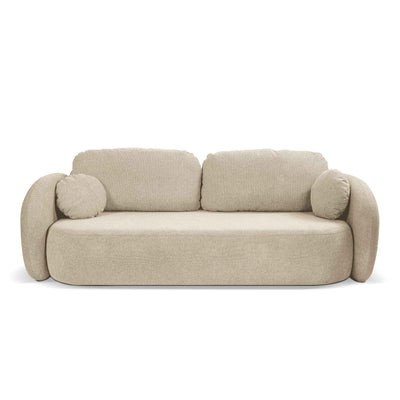 Sofa 3-osobowa z funkcją spania 142x200 z pojemnikiem w stylu art deco, tkanina Aragon | OLEMO