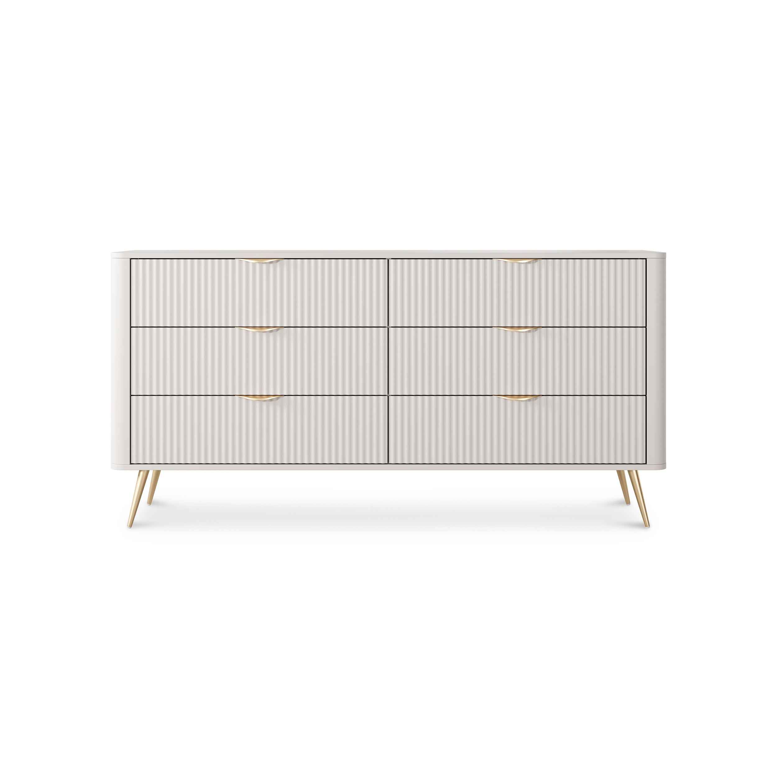 Komoda 163x81 z 6 szufladami w stylu eleganckim | Laanti