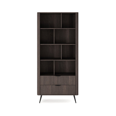 Regał 88x194 z otwartymi półkami i szufladami w stylu soft loft | Velia