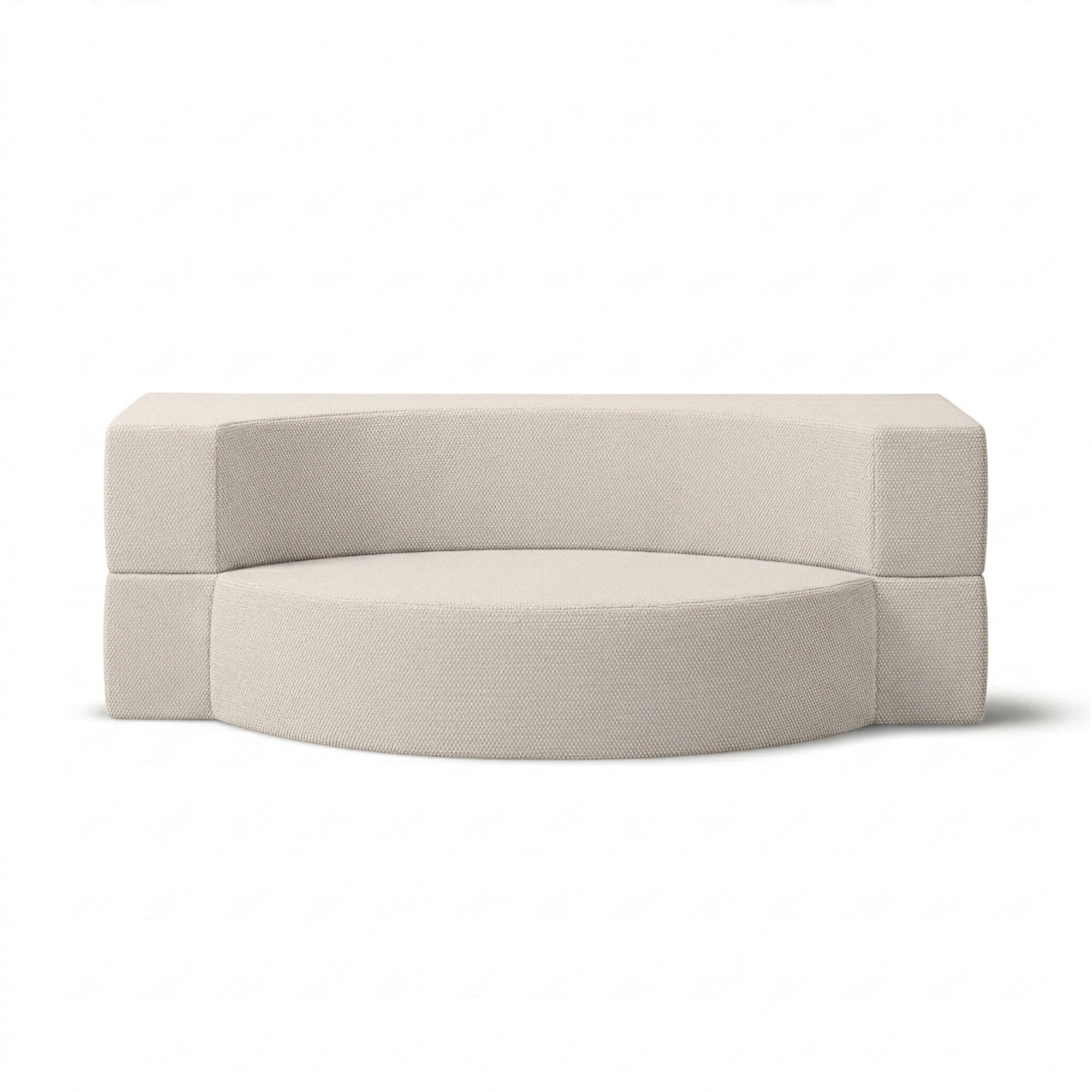 Sofa ogrodowa piankowa 200x100x70 cm w stylu japandi - tkanina outdoorowa Harris, półokrągła forma | Lunaria