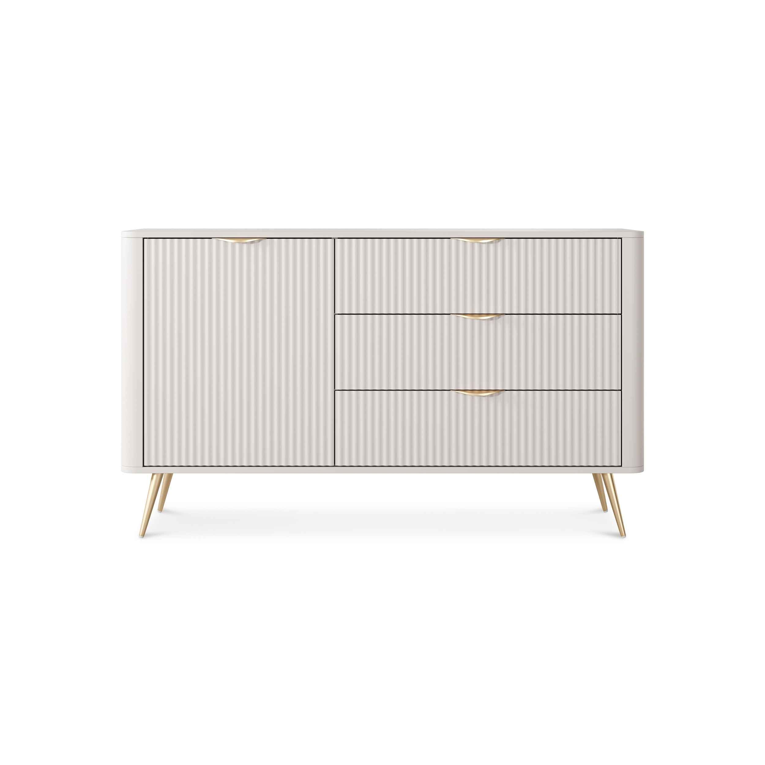 Komoda 138x81 z szufladami i drzwiami w stylu eleganckim | Laanti