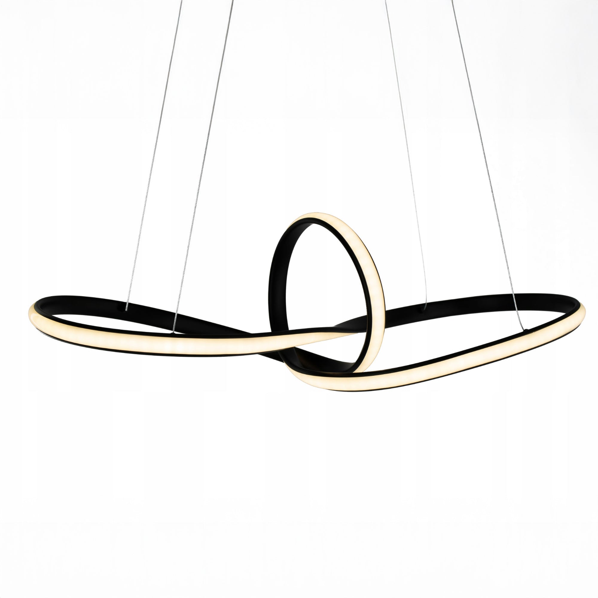 Czarna lampa wisząca LED Loopra