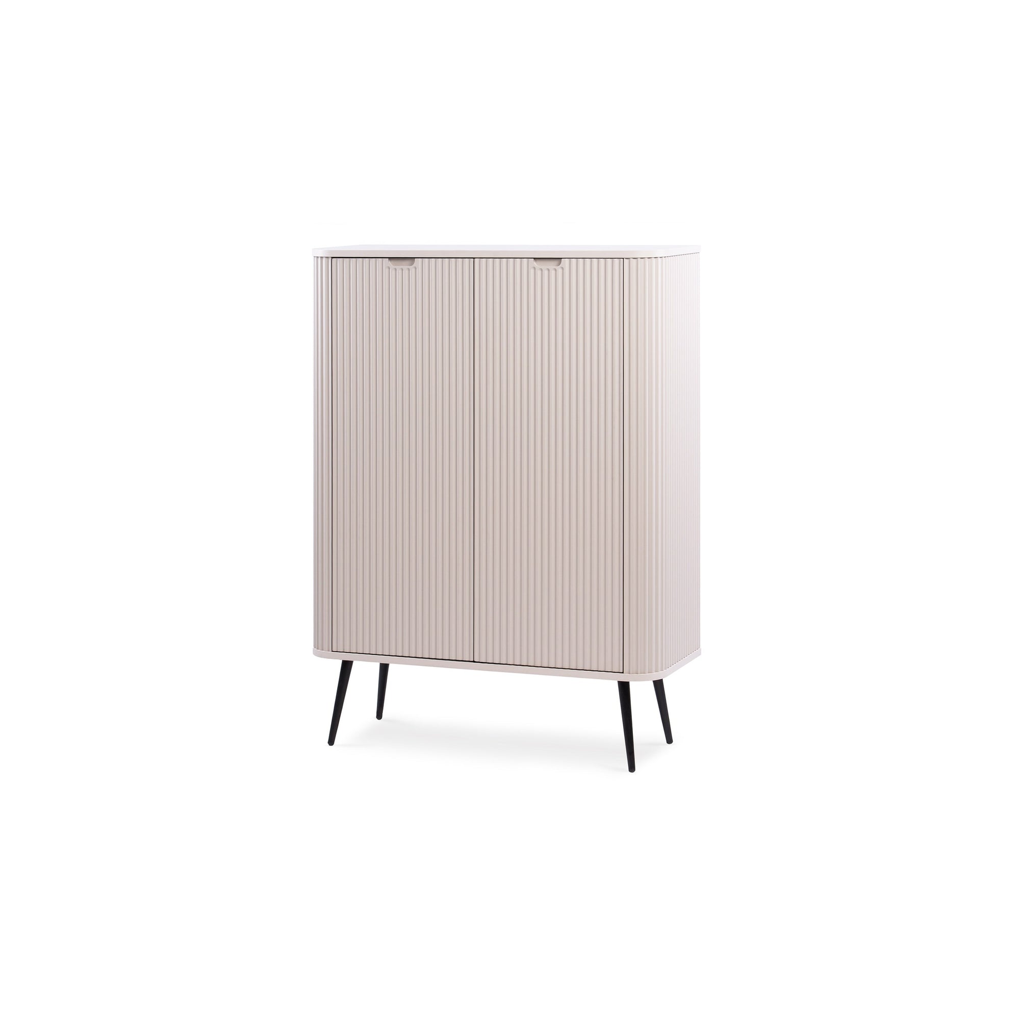 Komoda 103x129 w stylu nowoczesnym - frezowane fronty, ukryte uchwyty, złote lub metalowe nogi | Eva Kaszmir Czarny