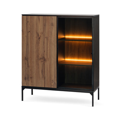 Komoda z drzwiami i szufladą 104x126 w stylu loft | Lampy Czarny