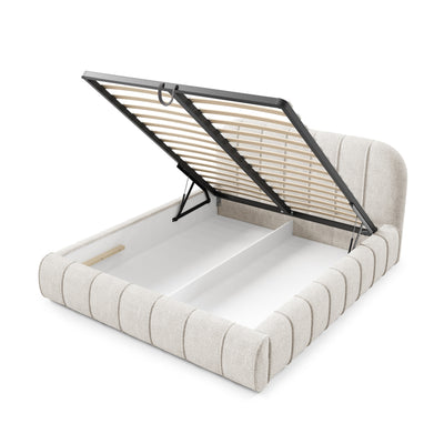 Upholstered bed with storage in a modern style | Apfella