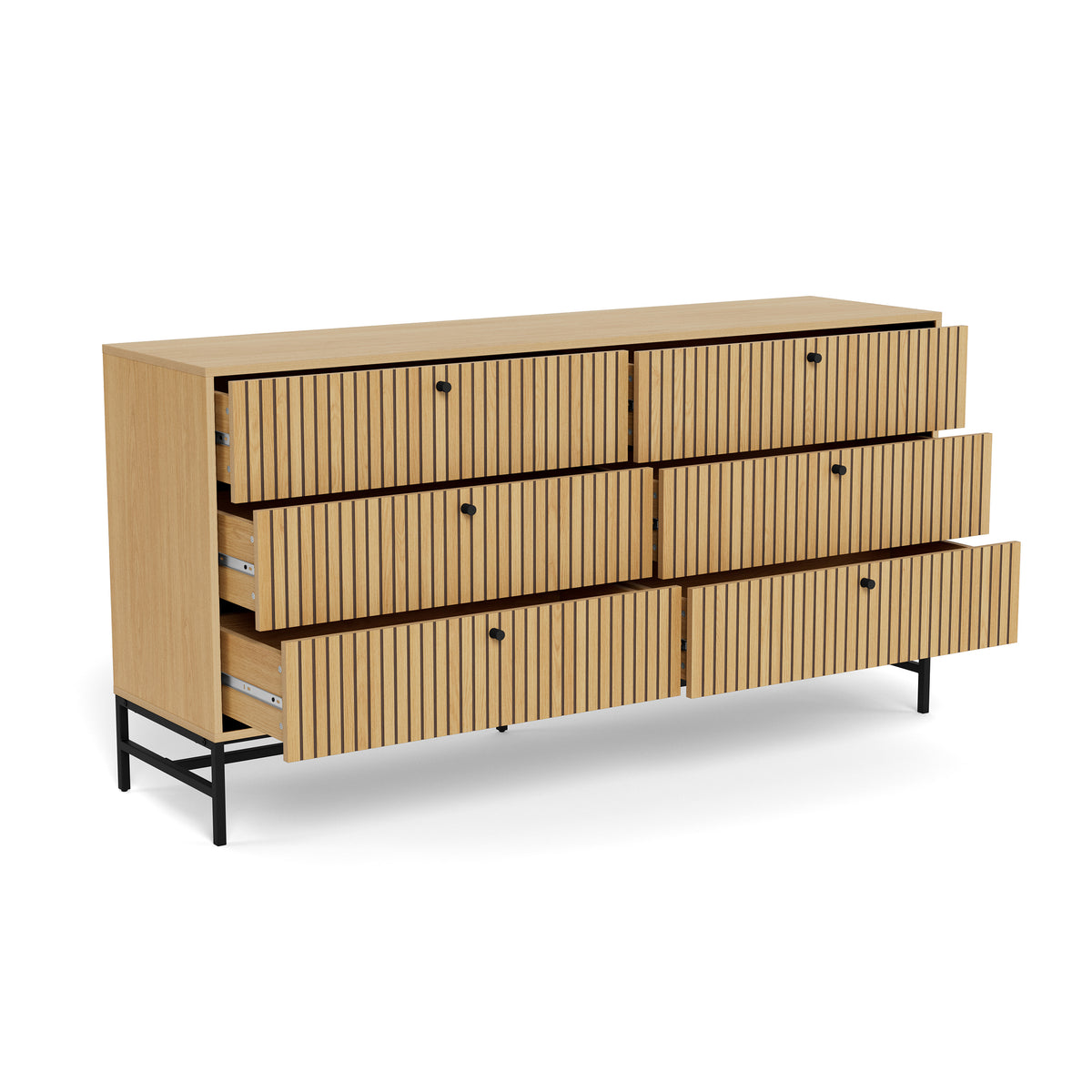 Sideboard 158x81 with a lamella front in a modern style | Bambouz