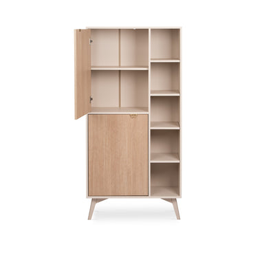 Regał 80x160 z półkami i szafkami w stylu japandi | Mandala