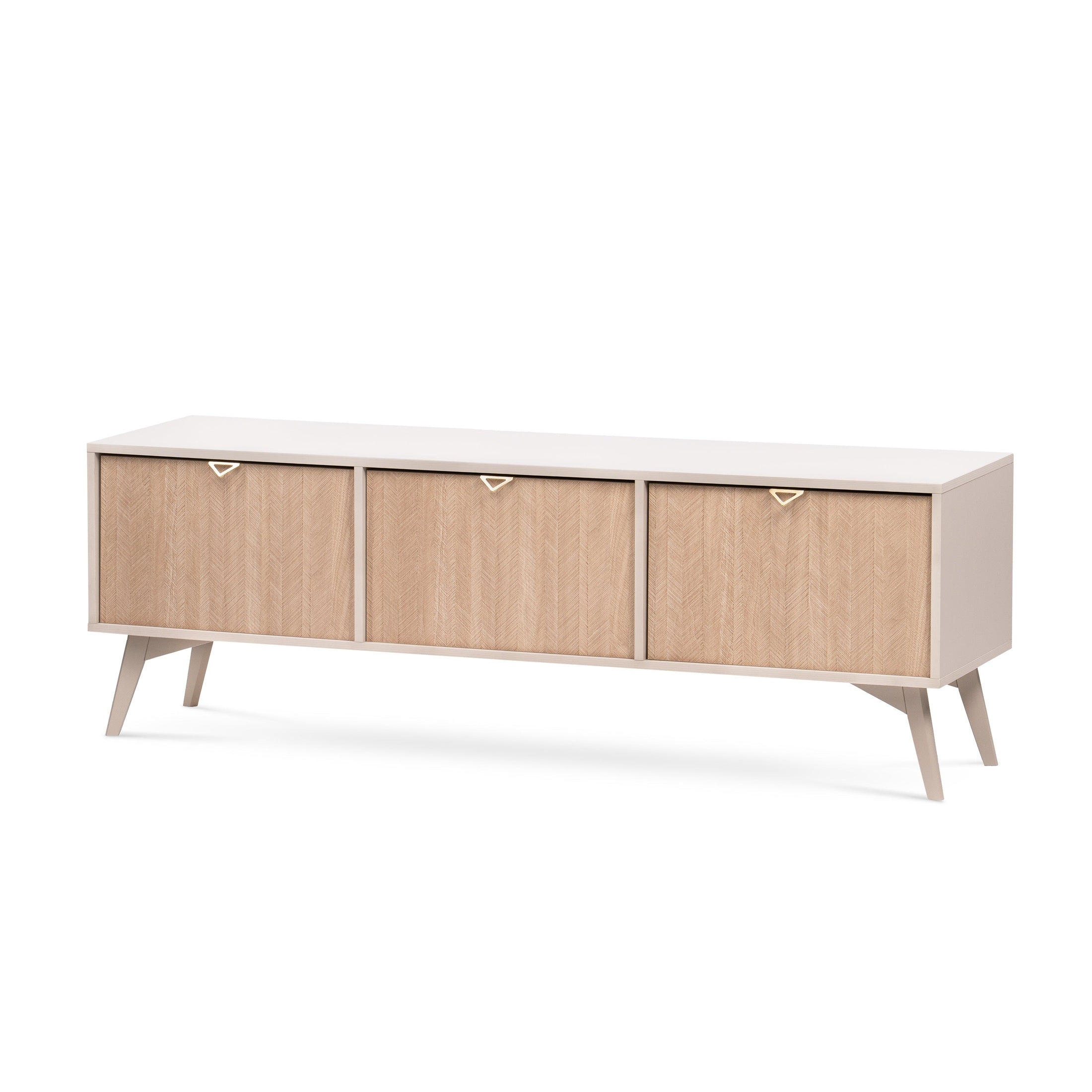 Szafka RTV 158x52 w stylu boho | Mandala Beż Piaskowy
