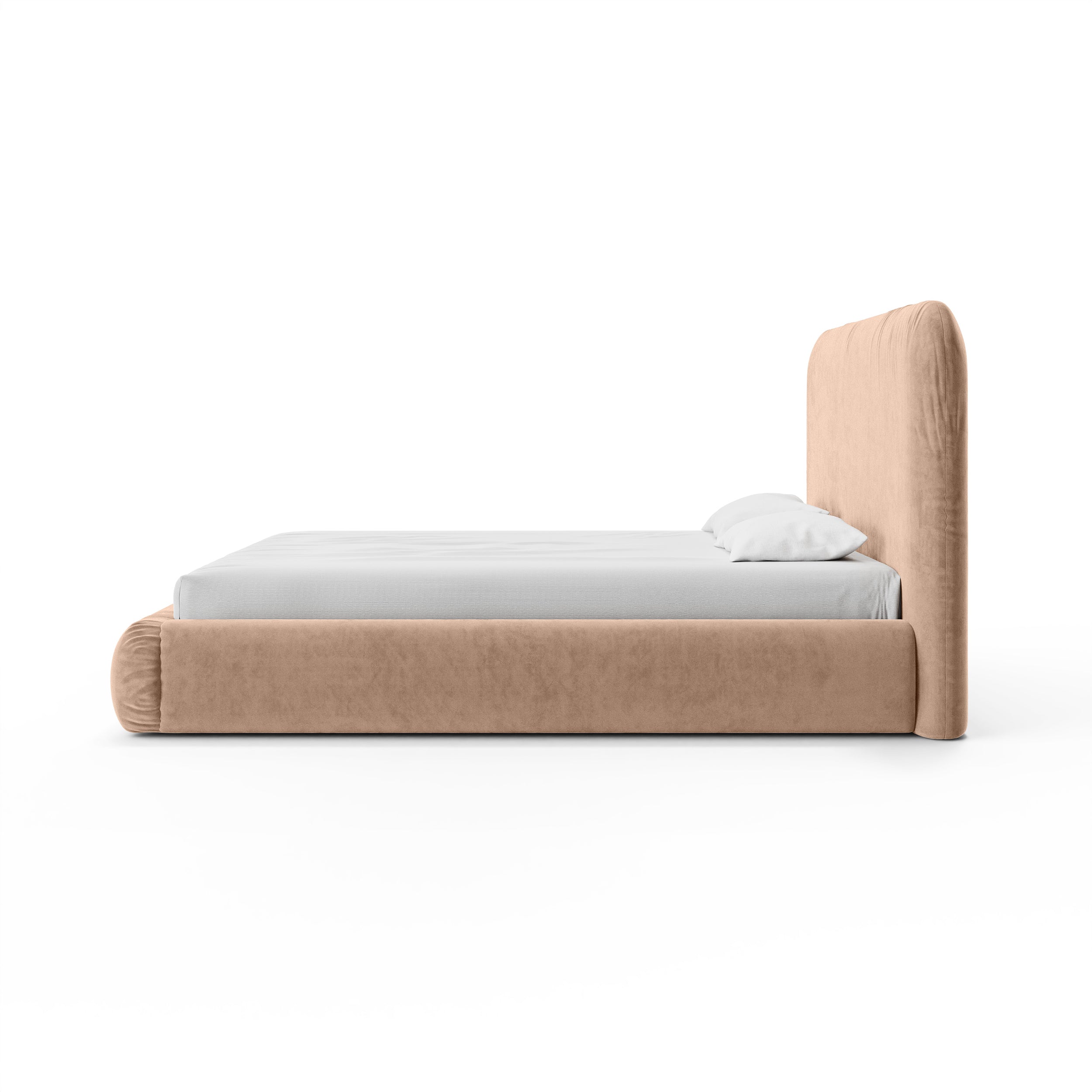 Upholstered bed with storage in a modern organic style | Paries