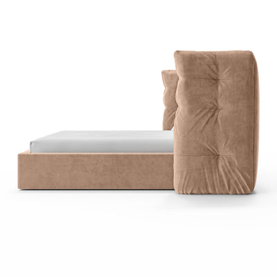 Tufted upholstered bed with storage in a glamour style | Diara