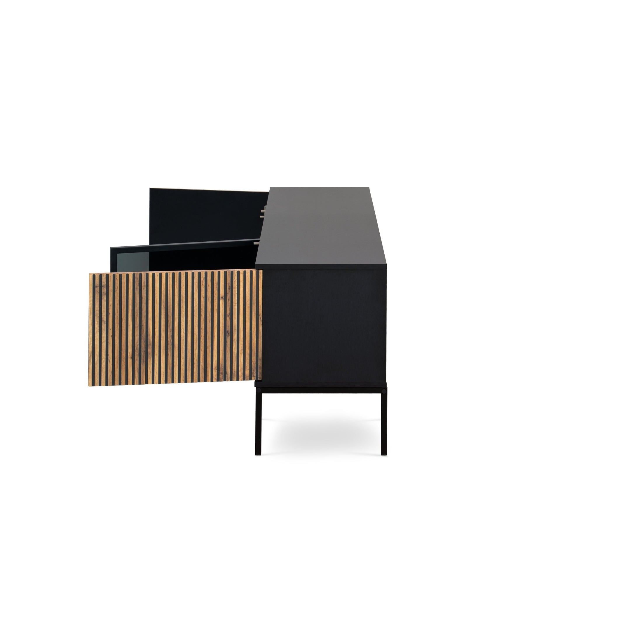 Szafka RTV pod telewizor 154x56 w stylu nowoczesnym | Lampy