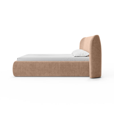 Upholstered bed with storage in a modern soft style | Frasspo