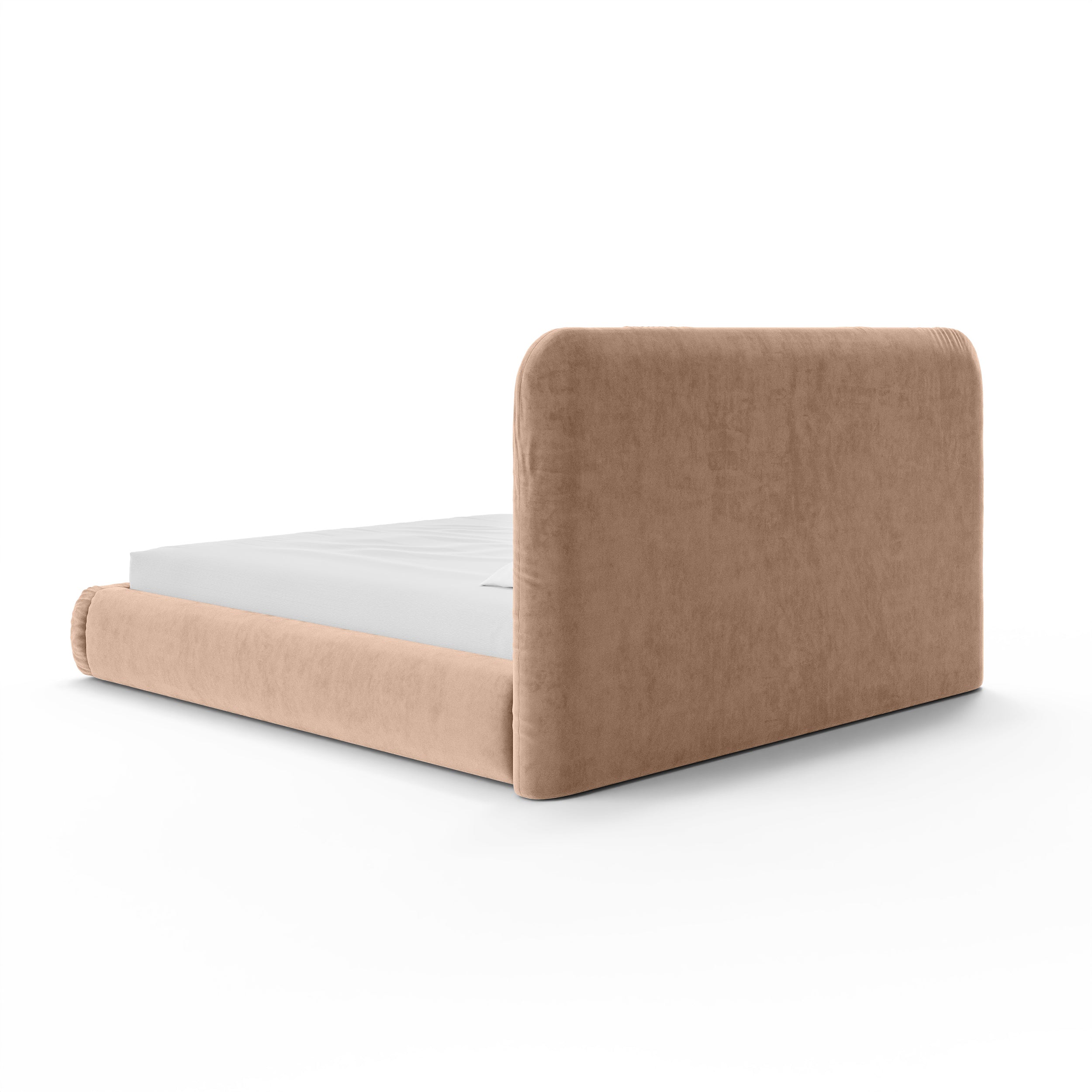 Upholstered bed with storage in a modern organic style | Paries