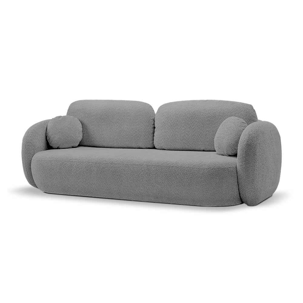 Sofa z funkcją spania 142x200 w stylu nowoczesnym, tkanina Abriamo | OLEMO Księżycowy Grafit (ABRIAMO 07)