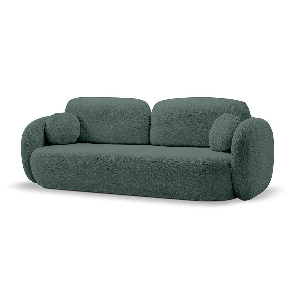 Sofa z funkcją spania 142x200 w stylu nowoczesnym, tkanina Abriamo | OLEMO Leśna Głębia (ABRIAMO 09)