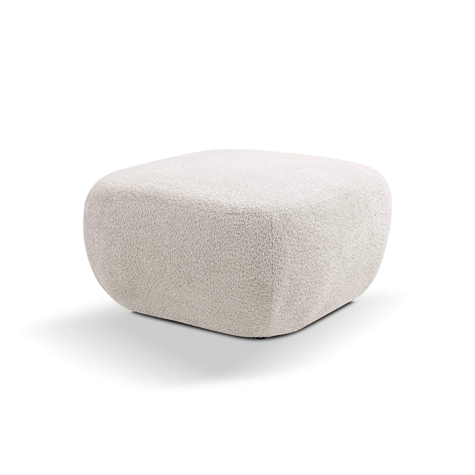 Pufa w stylu organic modern 75×39 cm - zaokrąglona forma, tkanina Abriamo, 14 kolorów | OLEMO Piaszczysta Duna (ABRIAMO 03)