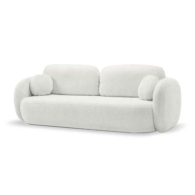 Sofa z funkcją spania 142x200 w stylu nowoczesnym, tkanina Abriamo | OLEMO Poranna Biel (ABRIAMO 04)