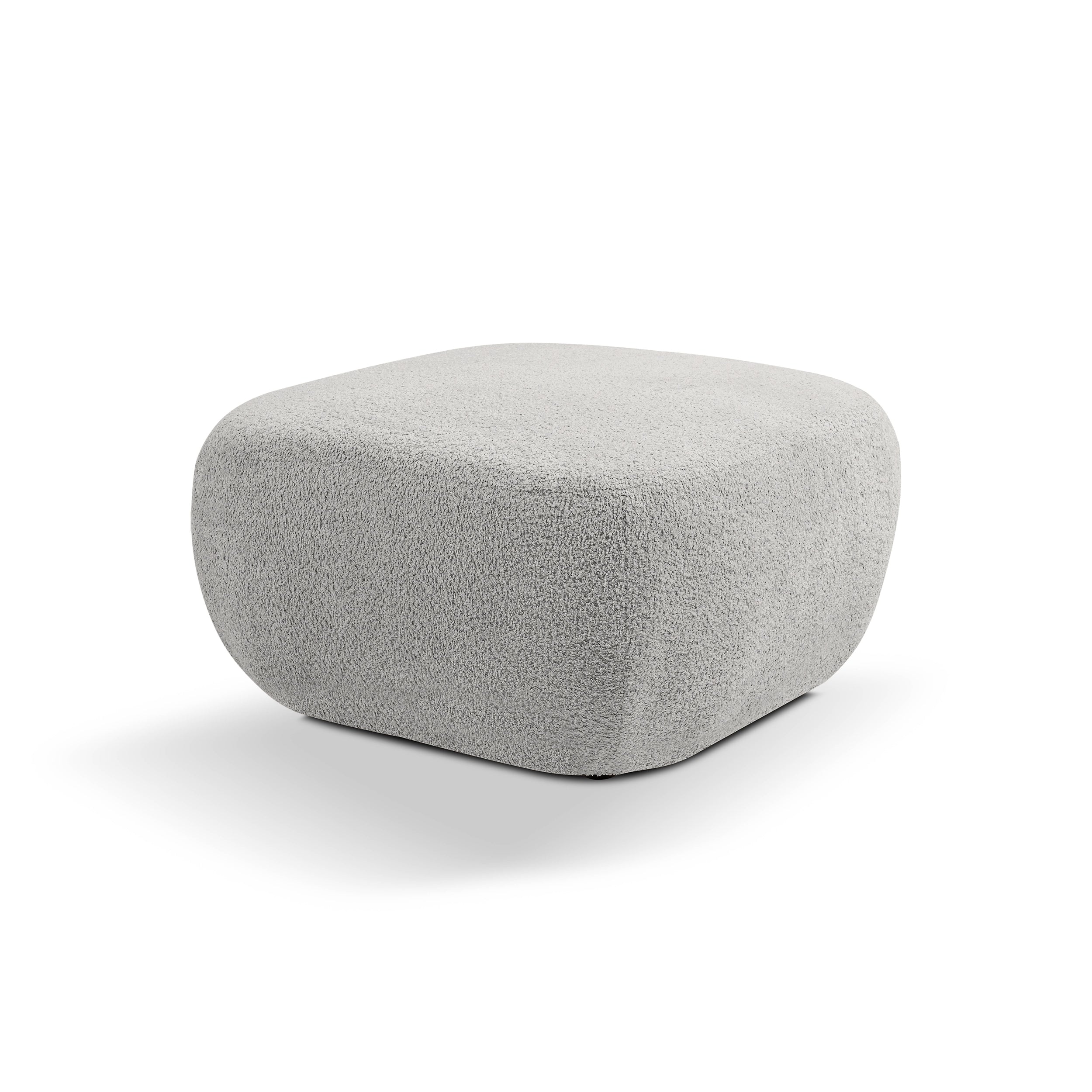 Pufa w stylu organic modern 75×39 cm, tkanina Abriamo | OLEMO Stalowy Pył (ABRIAMO 06)