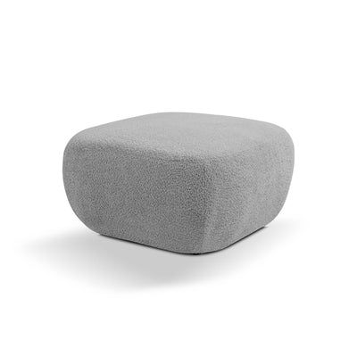 Pufa w stylu organic modern 75×39 cm, tkanina Abriamo | OLEMO Księżycowy Grafit (ABRIAMO 07)