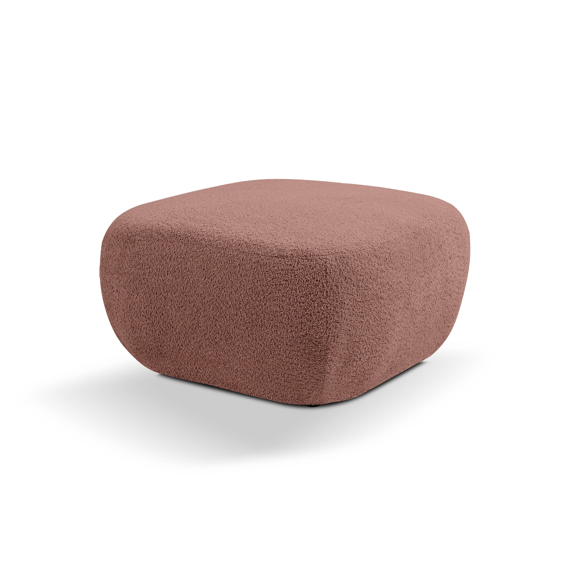 Pufa w stylu organic modern 75×39 cm - zaokrąglona forma, tkanina Abriamo, 14 kolorów | OLEMO Palona Śliwka (ABRIAMO 12)