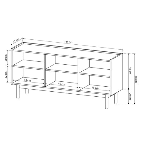Komoda 144x68 w stylu boho | Anawa