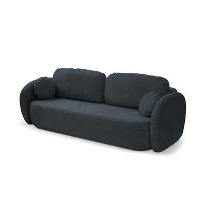 Sofa 3-osobowa z funkcją spania 142x200 z pojemnikiem w stylu art deco, tkanina Aragon | OLEMO Nocny Lazur (ARAGON 79)