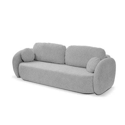 Sofa 3-osobowa z funkcją spania 142x200 z pojemnikiem w stylu art deco, tkanina Aragon | OLEMO Chłodny Taupe (ARAGON 80)