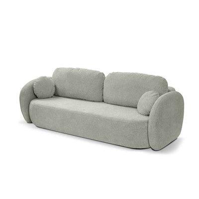 Sofa 3-osobowa z funkcją spania 142x200 z pojemnikiem w stylu art deco, tkanina Aragon | OLEMO Stalowa Szarość (ARAGON 83)