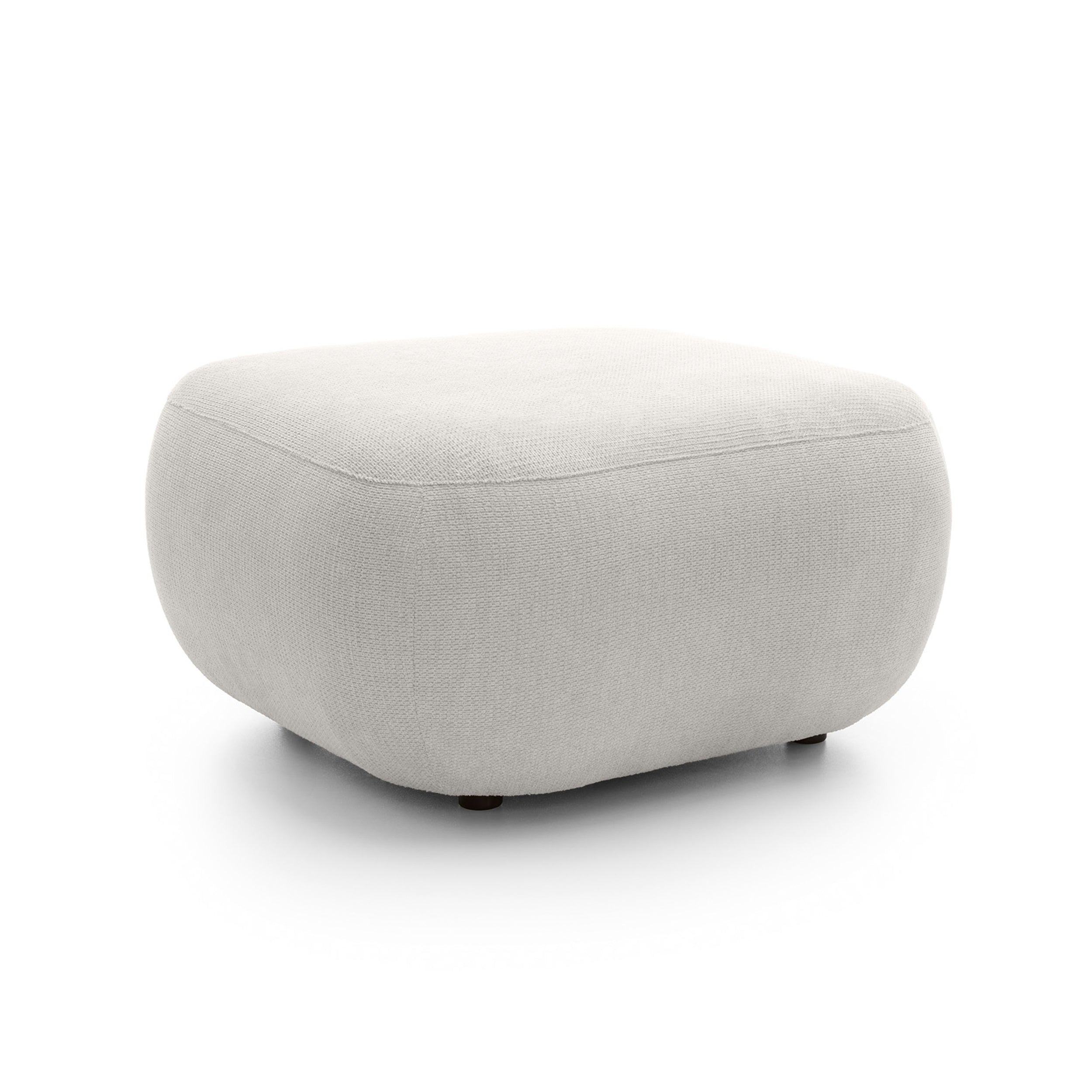 Pufa wypoczynkowa 75x39 cm z pianki PUR w stylu japandi, tkanina Aragon | OLEMO Porcelanowa Biel (ARAGON 01)