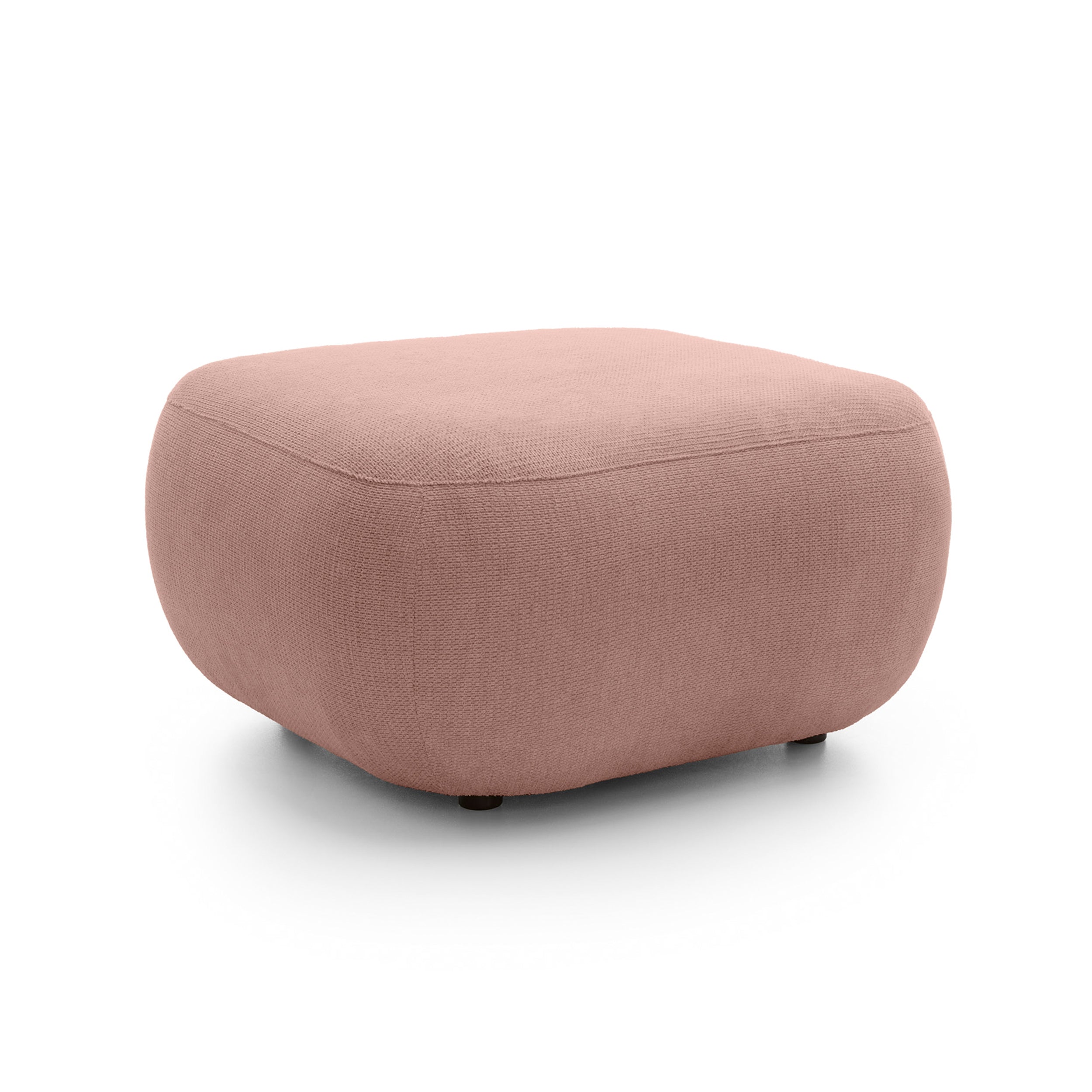 Pufa wypoczynkowa 75x39 cm z pianki PUR w stylu japandi, tkanina Aragon | OLEMO Różany Beż (ARAGON 62)