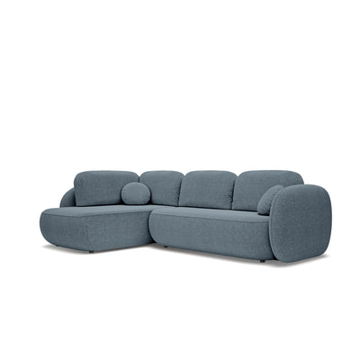 Narożnik z funkcją spania o powierzchni 123x250 w stylu organic modern | OLEMO Lewostronny Granitowy Nurt (ARAGON 72)